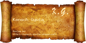 Kensch Gyula névjegykártya